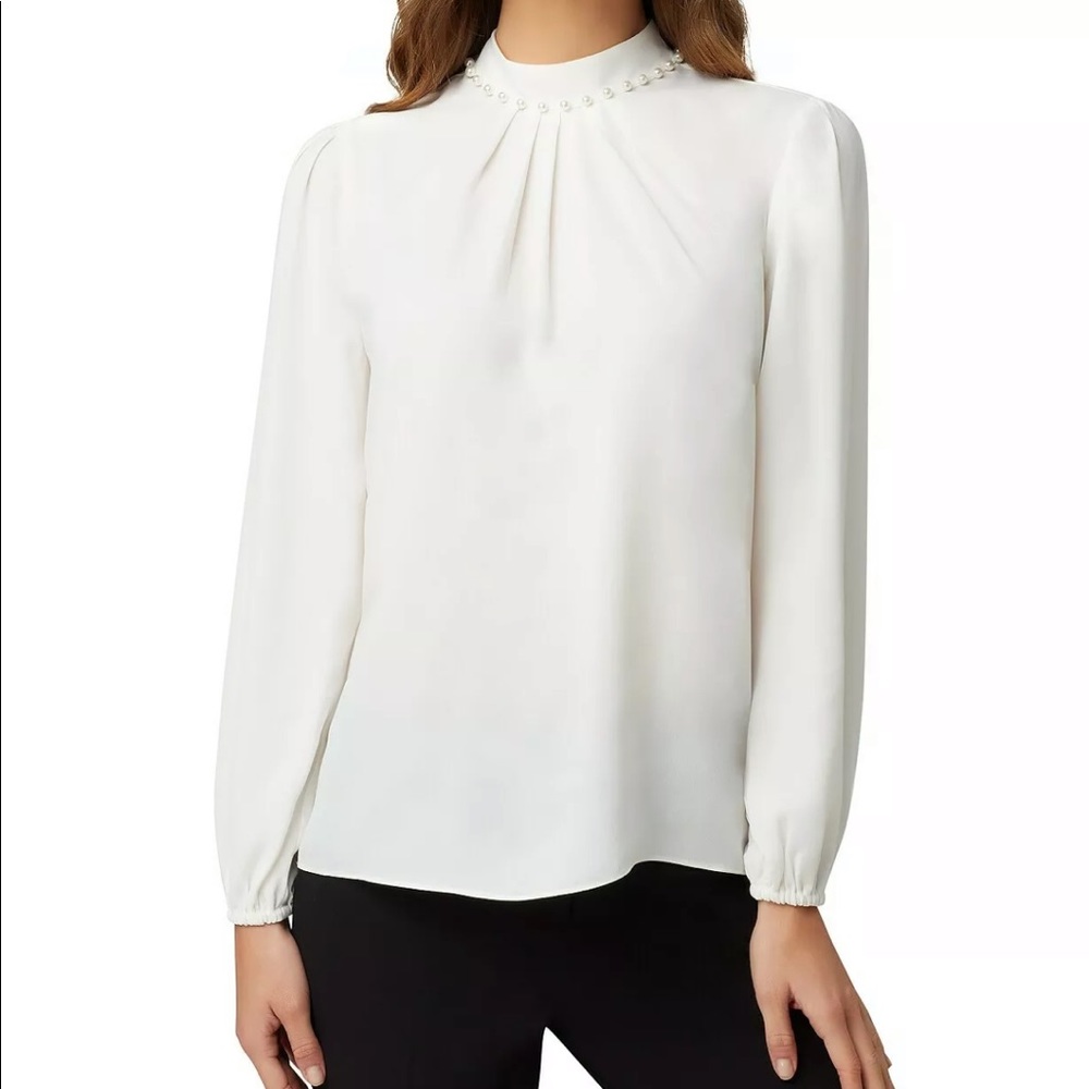 Tahari Silk Long Sleeve Blouse